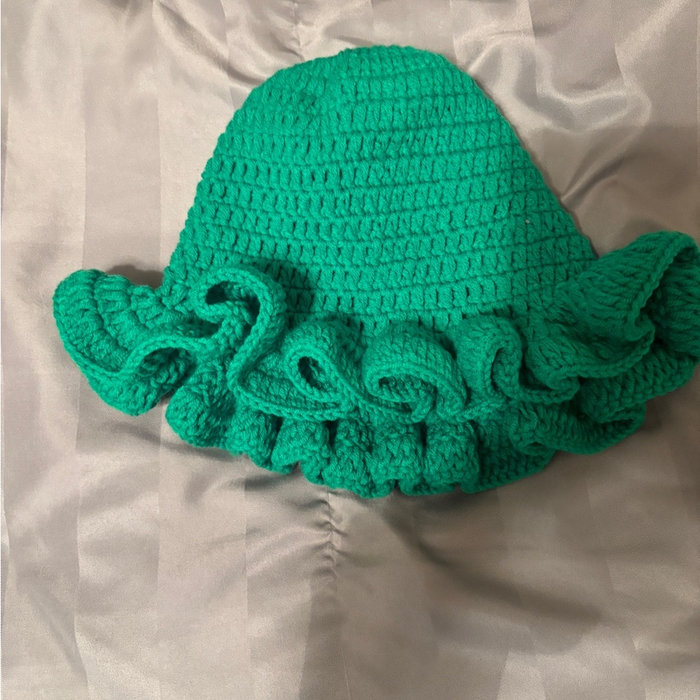 Green Ruffled Hat